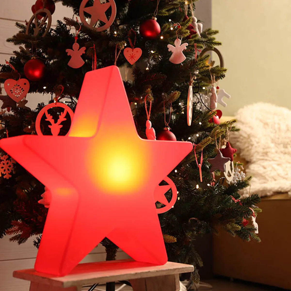 Discount Shining Star Dekoleuchte, Höhe: 37 cm Weihnachtsbeleuchtung|Terrassen