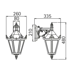 Online 1807 Außenwandleuchte Wandleuchten