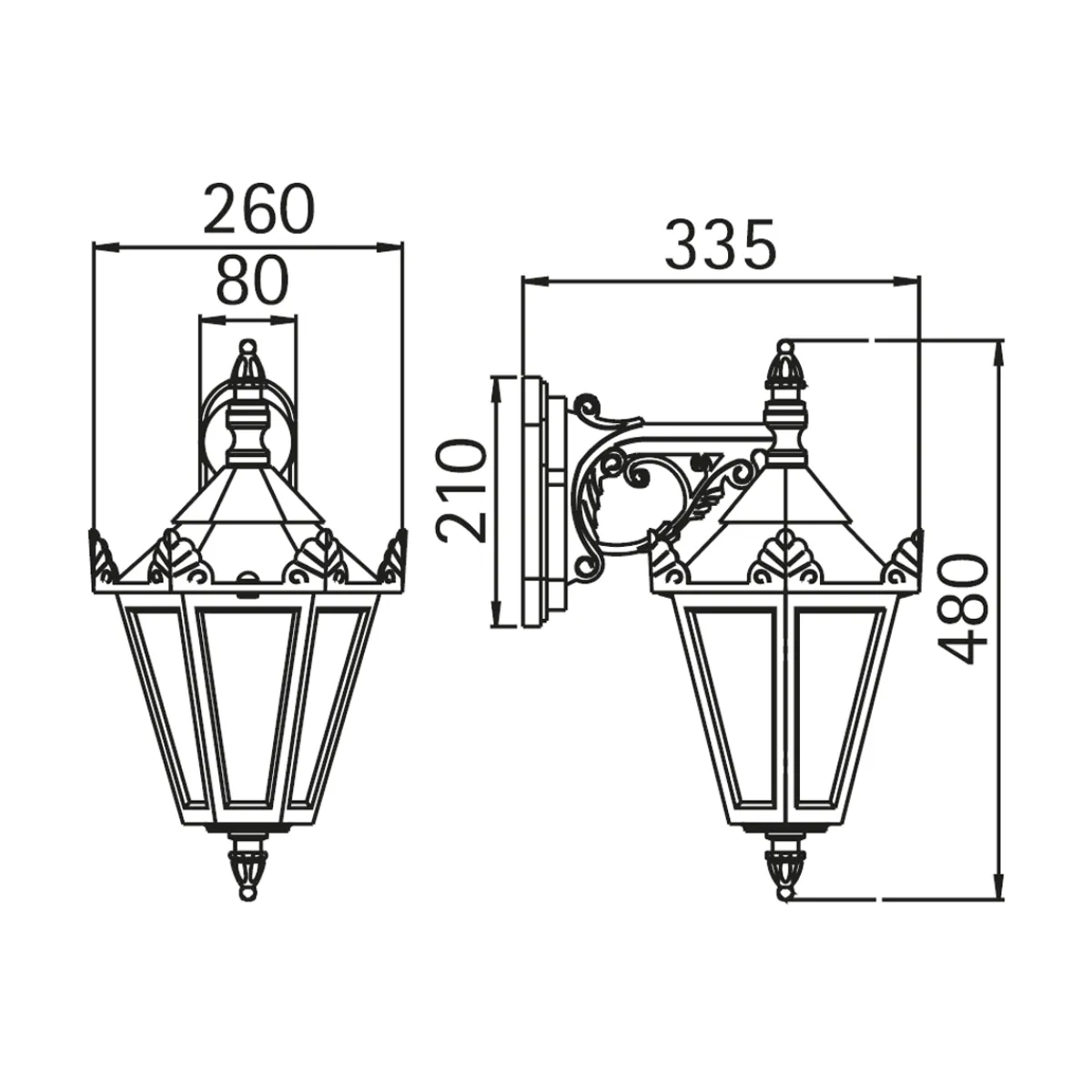 Online 1807 Außenwandleuchte Wandleuchten