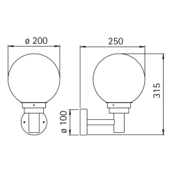 Online 69022 Außenwandleuchte Wandleuchten