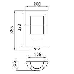 6140 Außenwandleuchte mit Bewegungsmelder Bewegungsmelder|Wandleuchten