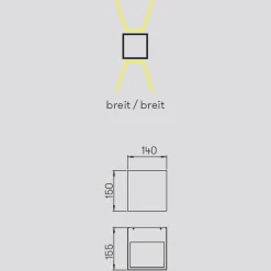 Best 2443/2446 LED Wandstrahler, zweiseitig breit/breit Fassaden|Wandleuchten