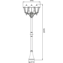 Online 2046 Mastleuchte, 3-flg. Stehleuchten