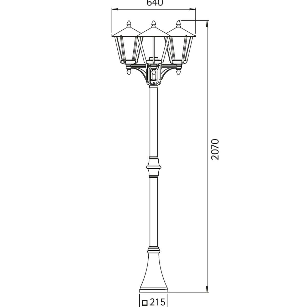 Online 2046 Mastleuchte, 3-flg. Stehleuchten