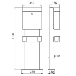Discount 690765 Standbriefkasten mit Zeitungsfach Briefkästen & Paketboxen|Hausnummern & Briefkästen