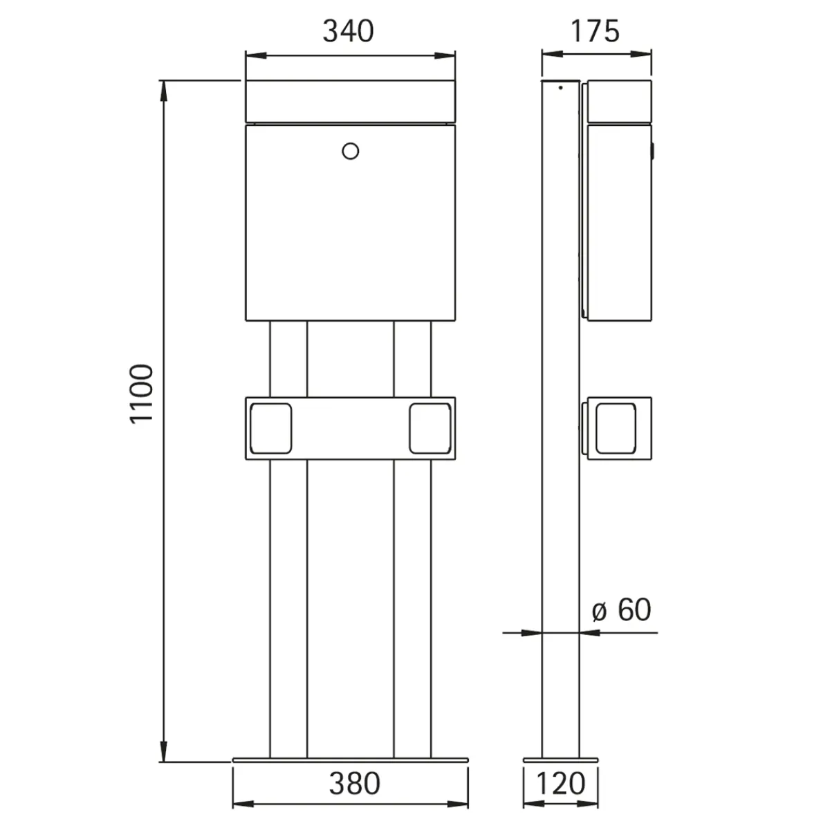 Discount 690765 Standbriefkasten mit Zeitungsfach Briefkästen & Paketboxen|Hausnummern & Briefkästen