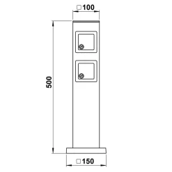 New 624412 Steckdosensäule, abschließbar Energie- & Steckdosensäulen