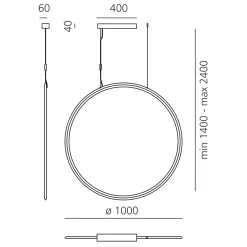 Discovery Vertical 100 LED Sospensione, Tunable White Pendelleuchten|Objektbeleuchtung
