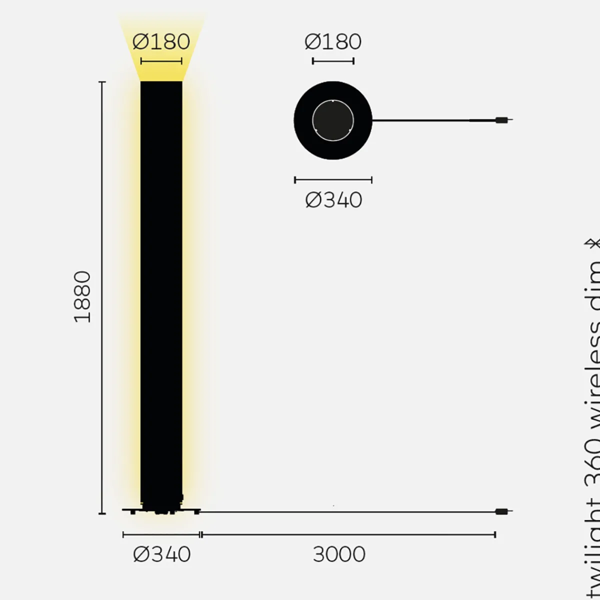Outlet Twilight 360 LED Stehleuchte, Wireless Dim Hotellerie|Stehleuchten