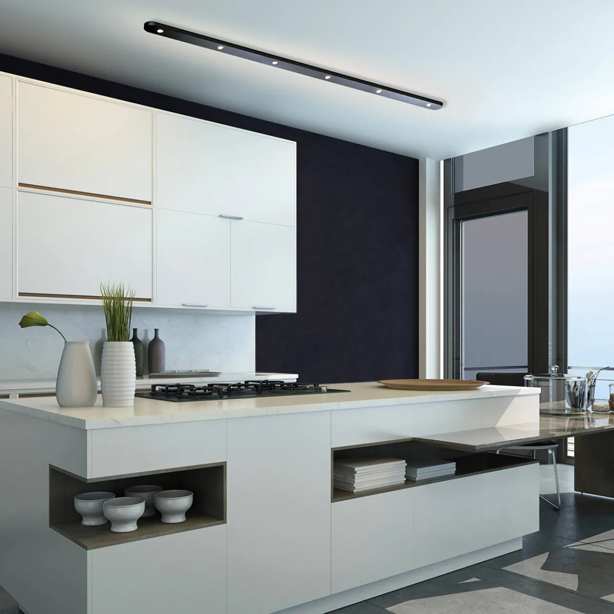 Hot Close LED Deckenleuchte, 110 x 5 cm Wohnzimmer|Küche