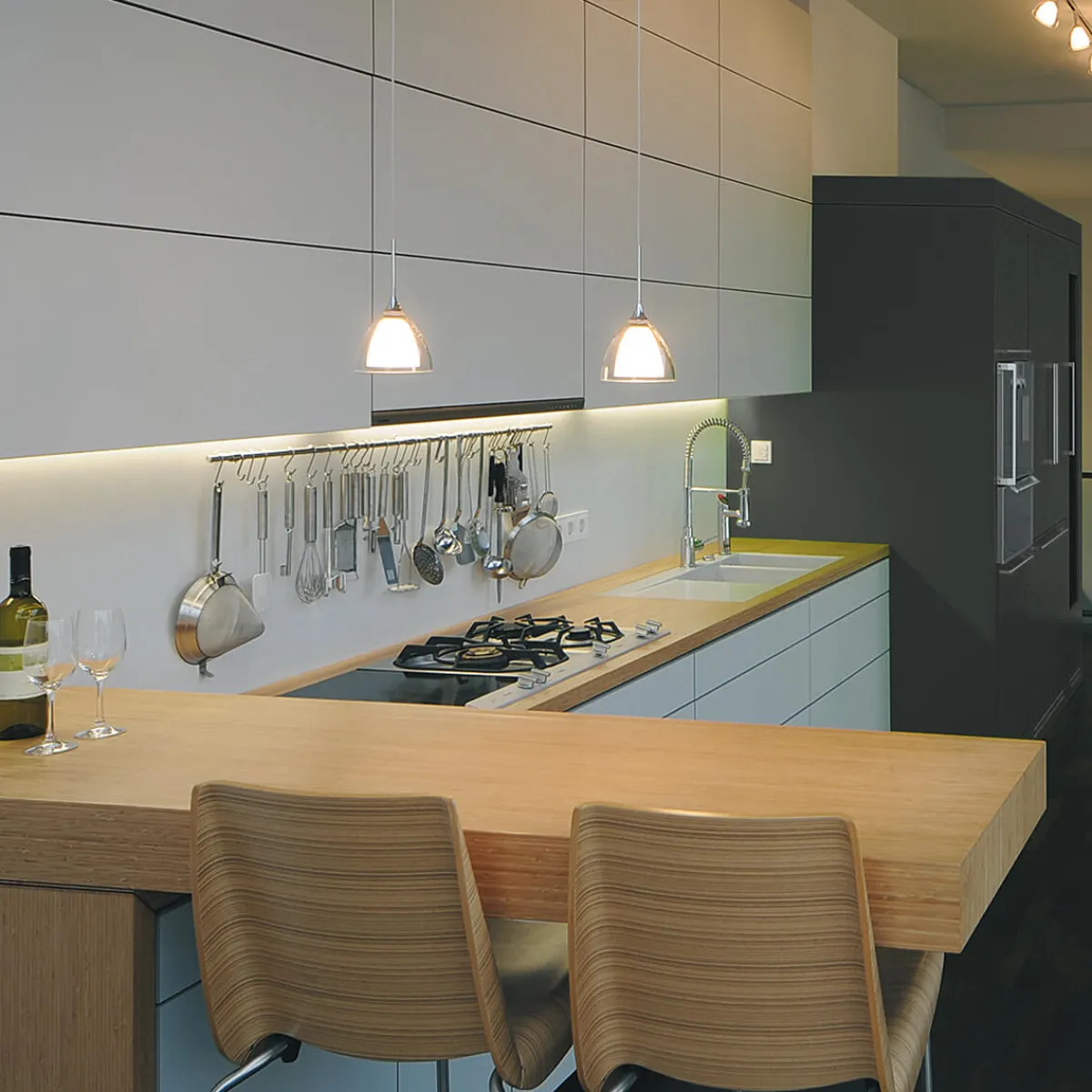 Discount Duolare Silva Down Ø: 16 cm Fassung: Chrom matt Pendelleuchte Schienensysteme|Pendelleuchten