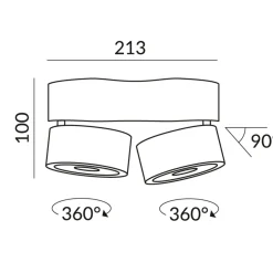 Online Vito Duo Spot 50° LV C LED Deckenaufbaustrahler Hotellerie|Strahler