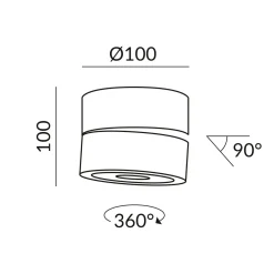 New Vito Spot 50° LV C LED Deckenaufbaustrahler Hotellerie|Strahler
