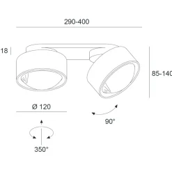 Outlet Clippo Optic Duo LED Wand- / Deckenstrahler Shopbeleuchtung|Museen/Showrooms