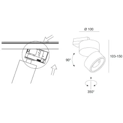 Best Clippo P3 LED Schienenstrahler Shopbeleuchtung|Museen/Showrooms