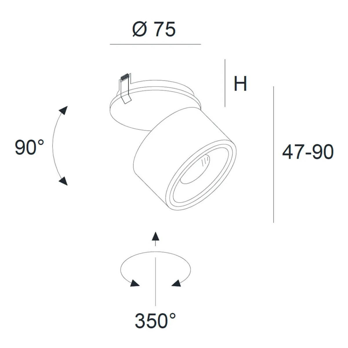 Outlet Clippo S EP LED Deckeneinbaustrahler Shopbeleuchtung|Museen/Showrooms