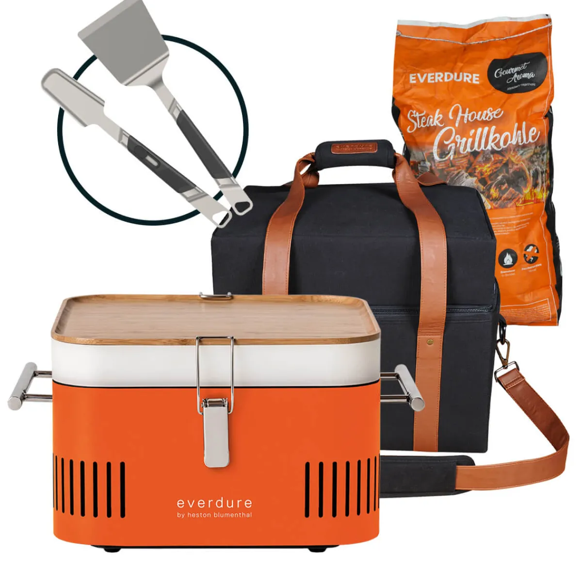 New Cube Holzkohlegrill, tragbar, Sorglos-Paket Grills & Pizzaöfen