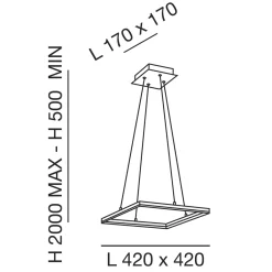 Discount Bard LED Pendelleuchte, quadratisch Pendelleuchten
