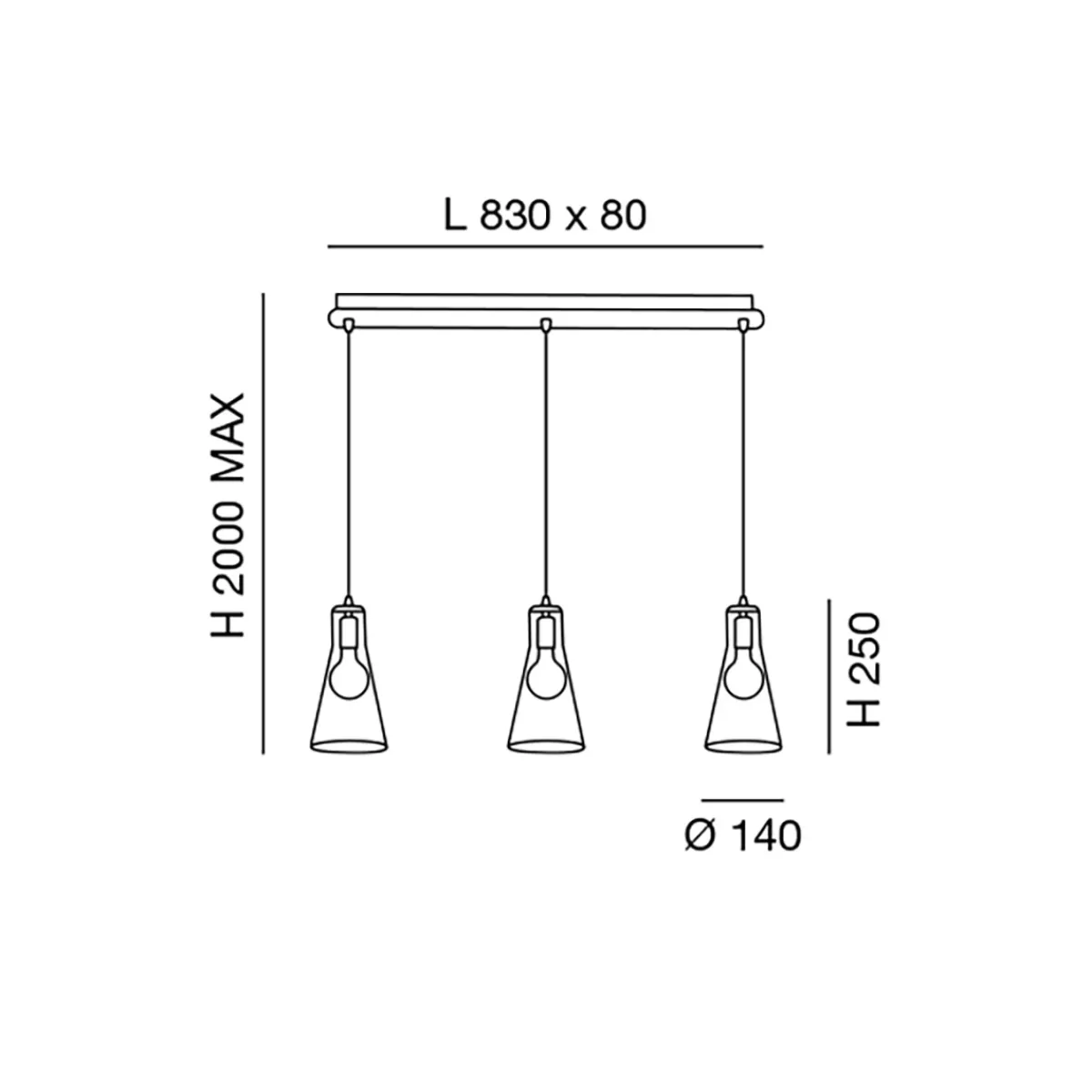 Sale Dafne Pendelleuchte, 3-flg. Pendelleuchten