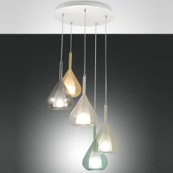 Clearance Lila Pendelleuchte, 5-flg., mit Rondell Essbereiche|Pendelleuchten