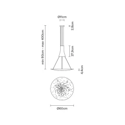 Outlet Lens Pendelleuchte, 1-flg., Ø: 60 cm Flur|Pendelleuchten