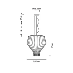 Best Saya Pendelleuchte, transparent, Ø: 48 cm Pendelleuchten|Flur
