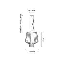Hot Saya Pendelleuchte, transparent, Ø: 40 cm Pendelleuchten|Flur