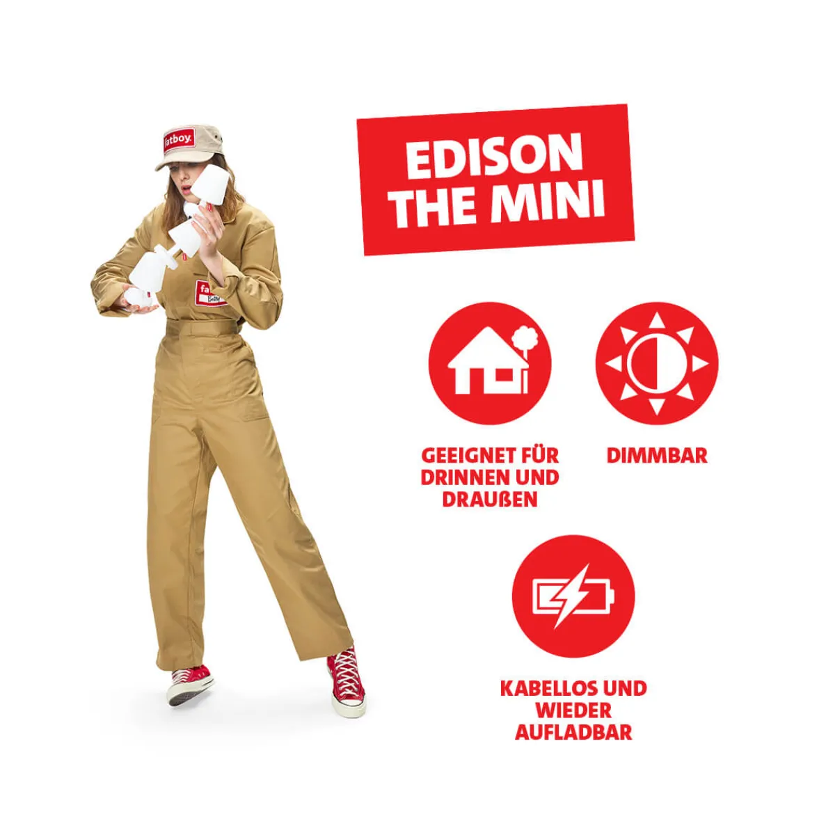 Sale Edison the Mini LED Akkuleuchte, 3er-Set Kinder Terrassen|Wohnzimmer