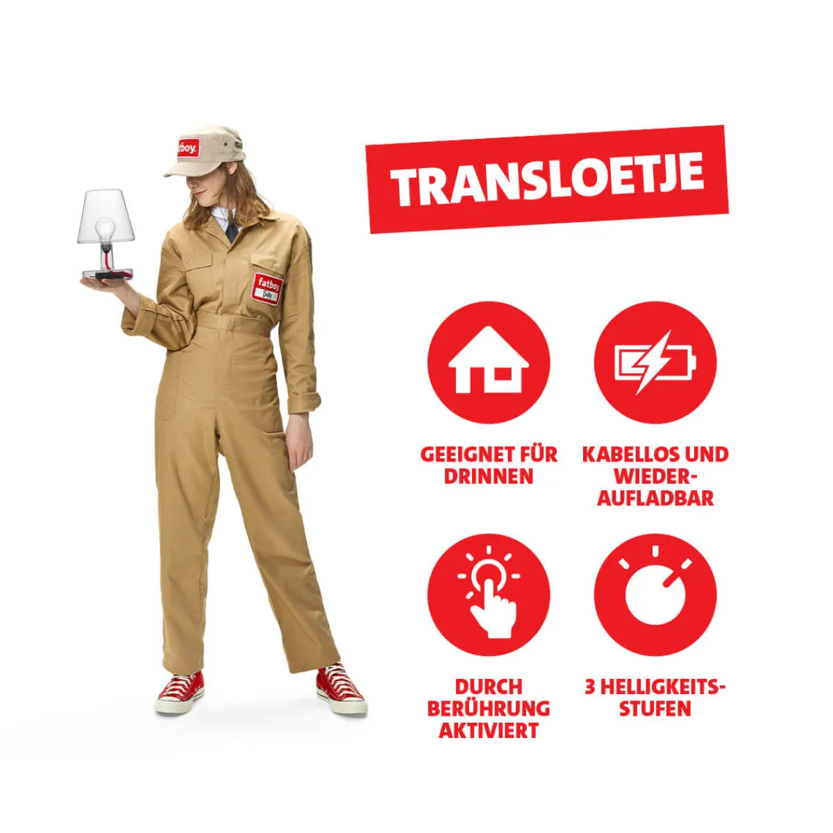 Online Transloetje LED Akkuleuchte, Duo Pack Kinder Kinderzimmer|Tischleuchten