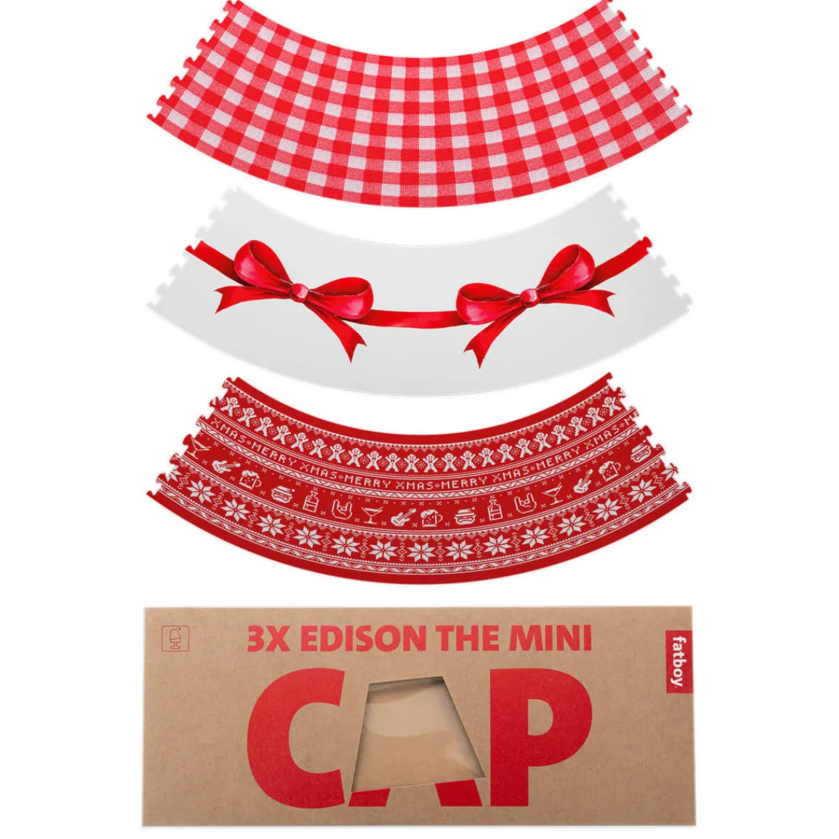 Outlet X-mas Mini Cappie Surprise, 3er-Set, für Edison the Mini Leuchtenzubehör|Lampenschirme