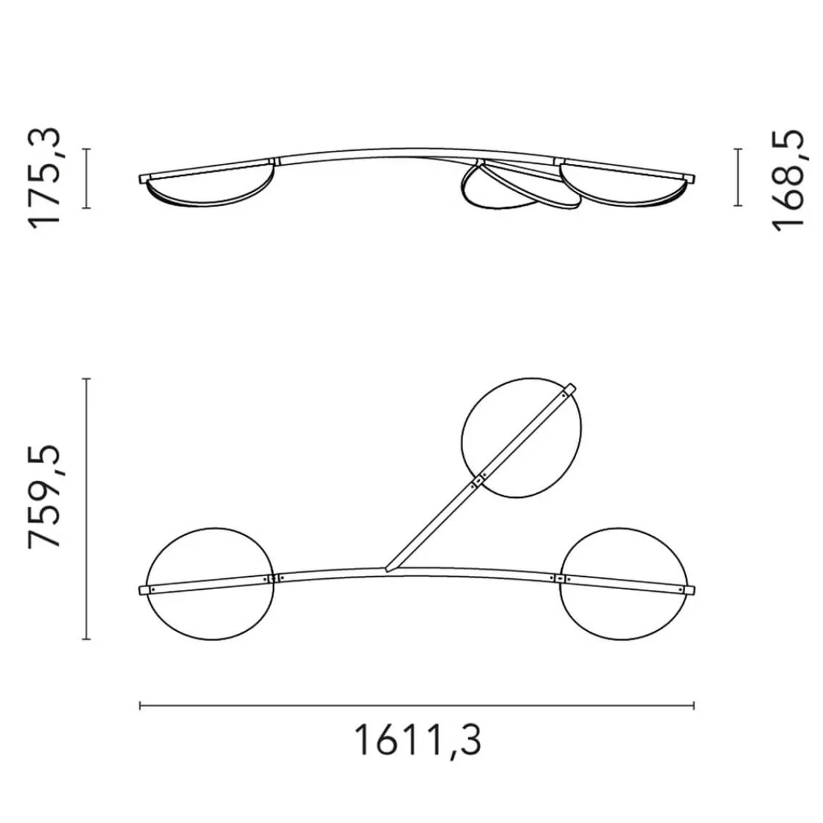 Outlet Almendra Organic S3 Y Short LED Pendelleuchte Hotellerie|Gastronomie