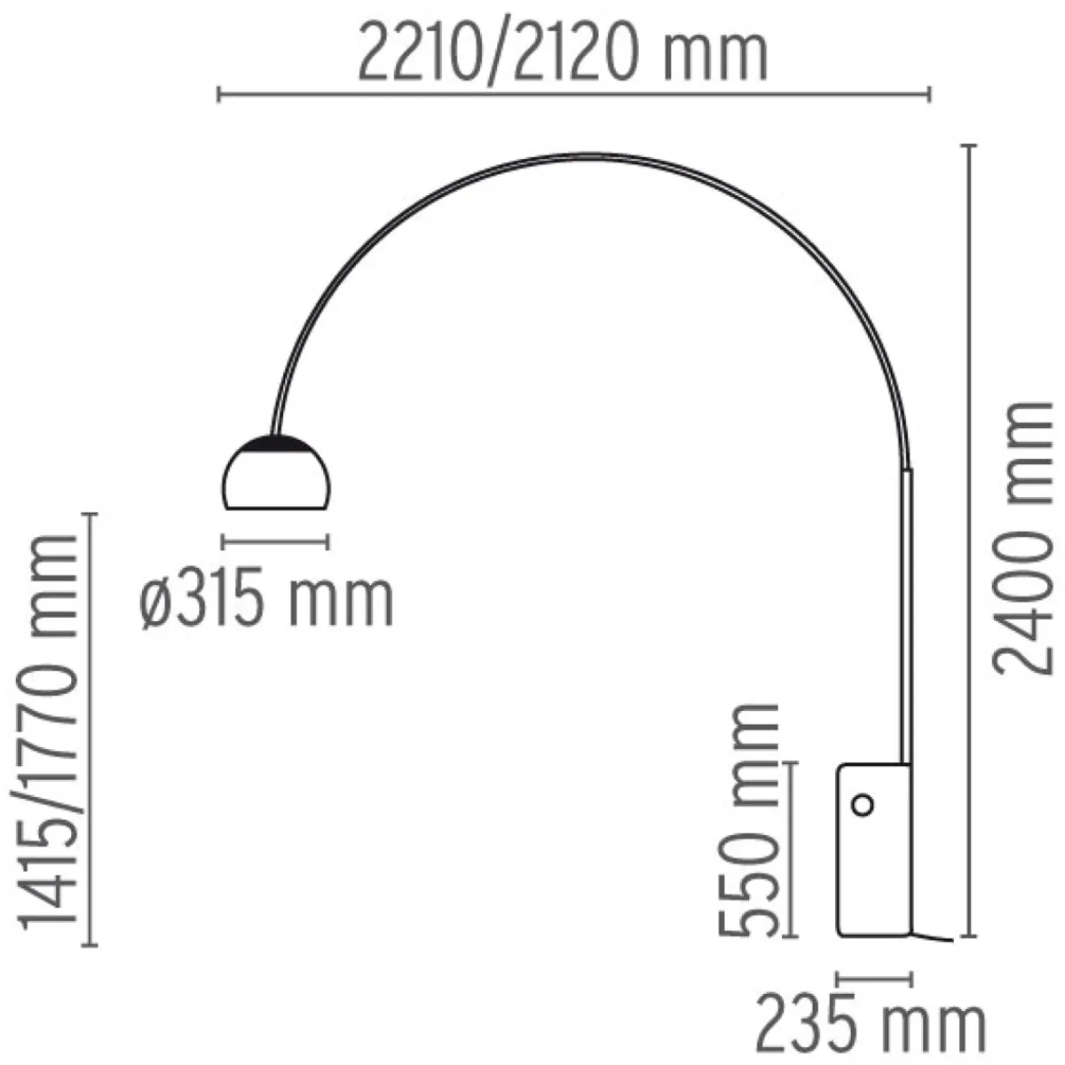 Best Arco Bogenleuchte Hotellerie|Wohnzimmer