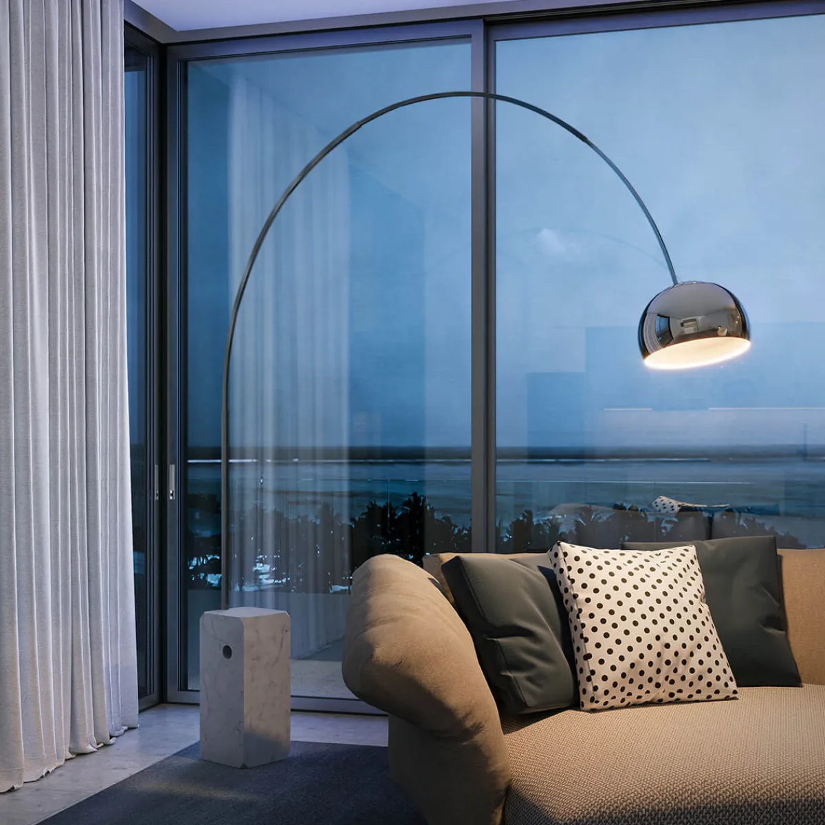 Best Arco Bogenleuchte Hotellerie|Wohnzimmer