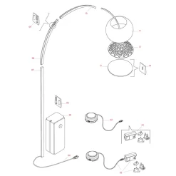Outlet Arco LED Schrauben für den optischen Diffusor Ersatzteile