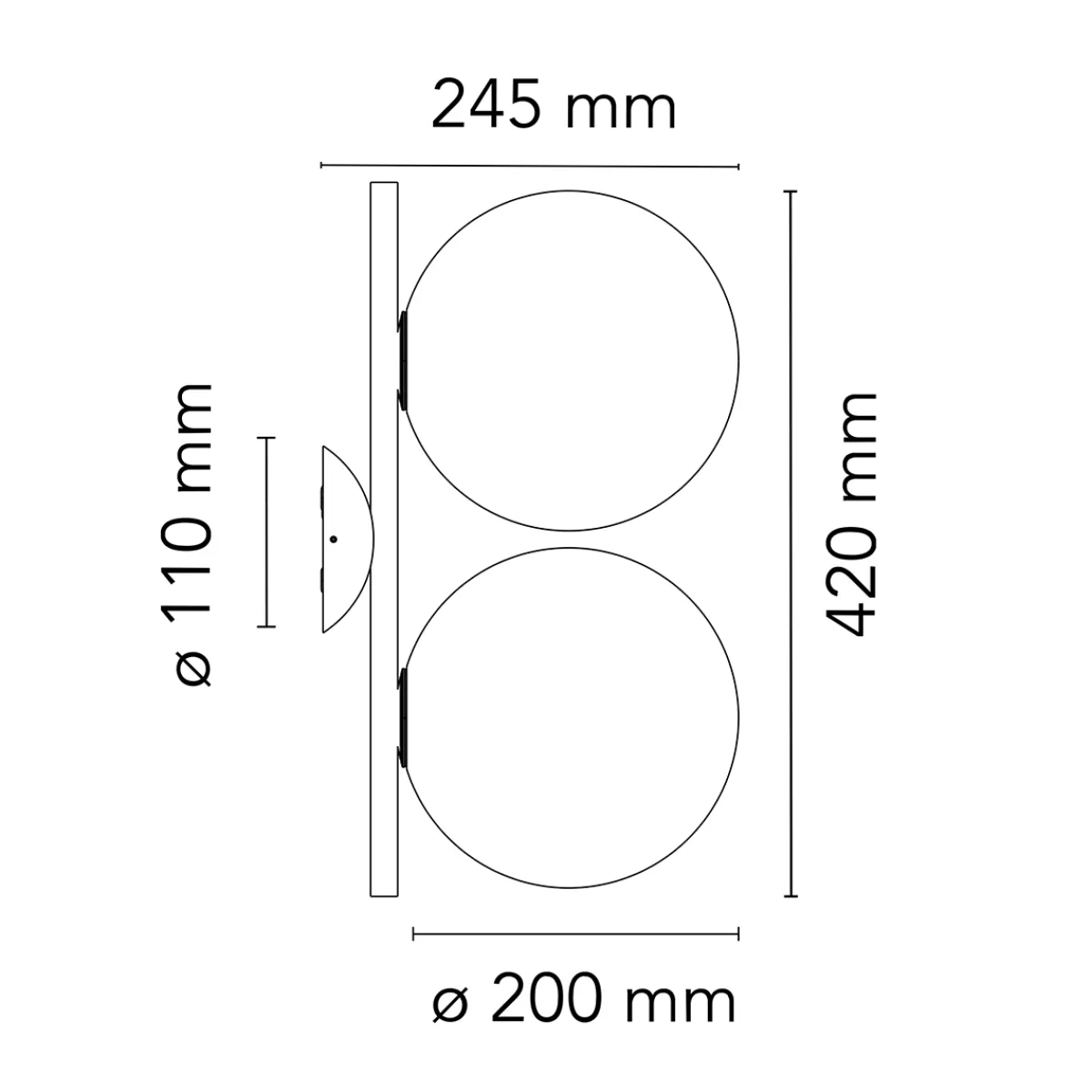 Outlet IC C/W1 Double Wand- / Deckenleuchte Flur|Wandleuchten