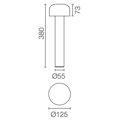 Hot Bellhop Bollard 380 LED Pollerleuchte, 2700 K Wege/Zufahrten|Terrassen