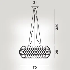 Outlet Caboche Plus Grande LED Sospensione Wohnzimmer|Pendelleuchten