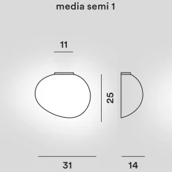 New Gregg Media Semi 1 Parete Flur|Wandleuchten