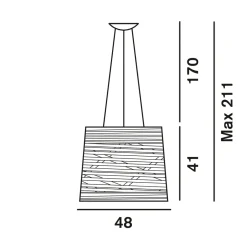 New Tress Grande LED Sospensione, Pendellänge: 170 cm, Rückläufer Pendelleuchten