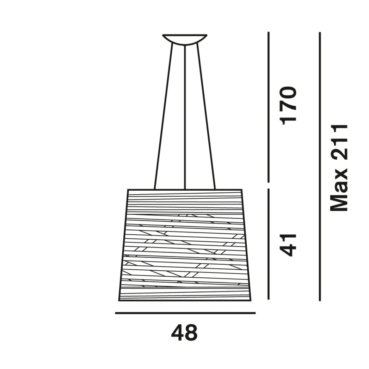 New Tress Grande LED Sospensione, Pendellänge: 170 cm, Rückläufer Pendelleuchten