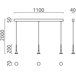 Online Flute LED Pendelleuchte, 3-flg., mit Casambi-Modul Pendelleuchten|Essbereiche