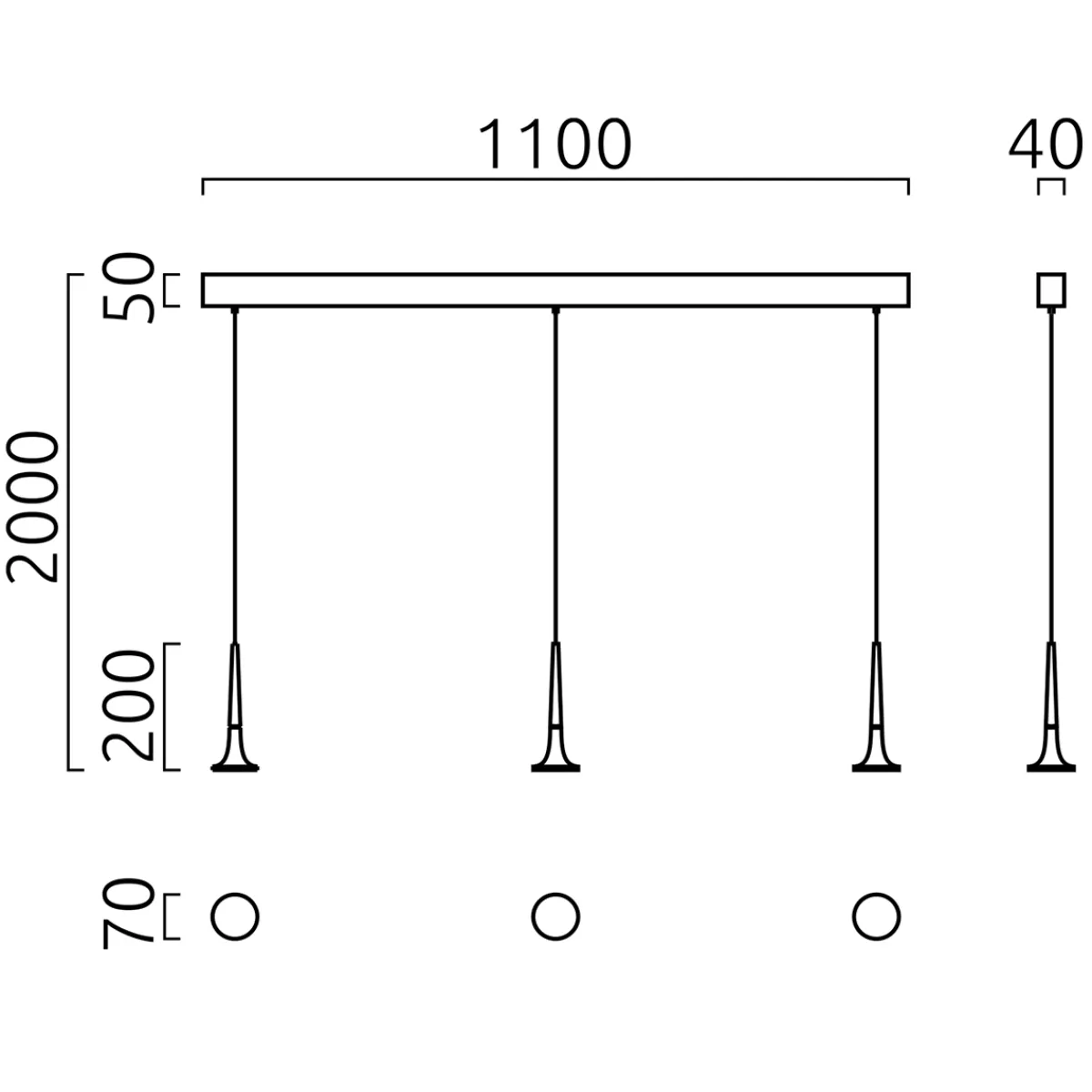 Online Flute LED Pendelleuchte, 3-flg., mit Casambi-Modul Pendelleuchten|Essbereiche