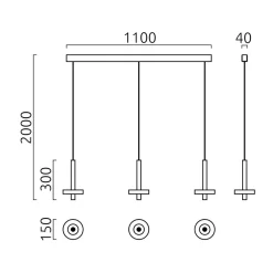 Outlet Kea LED Pendelleuchte, 3-flg. Küche|Essbereiche