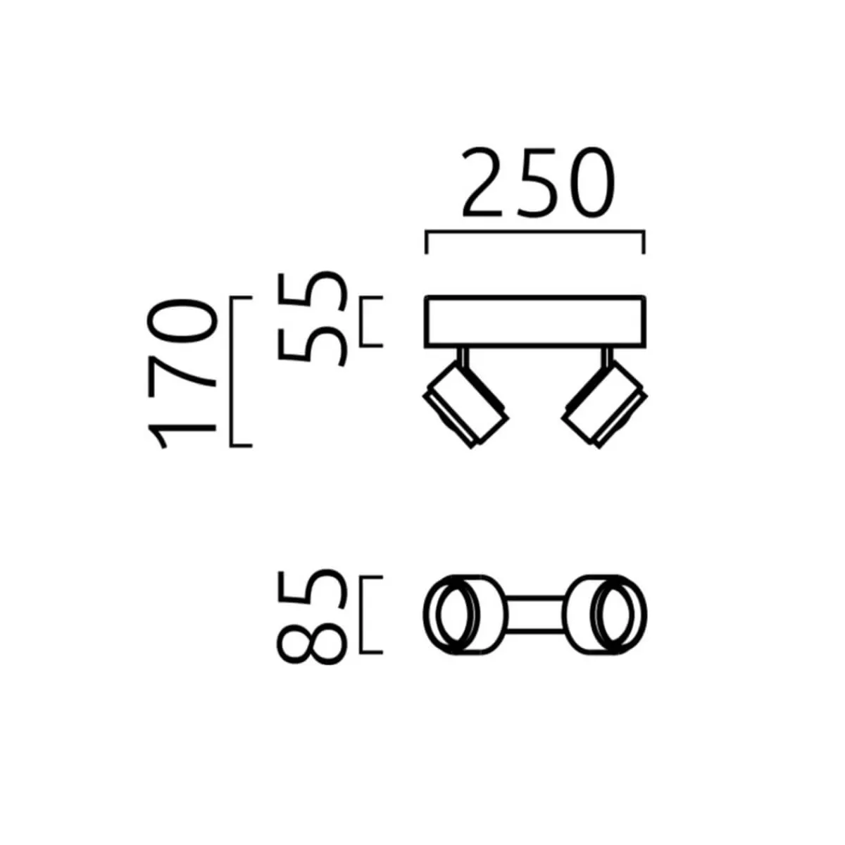 New Pont LED Deckenaufbauleuchte, 2-flg. Wohnzimmer|Flur