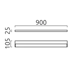 New Slate LED Wand- / Spiegelleuchte, Länge: 90 cm Flur|Badezimmer