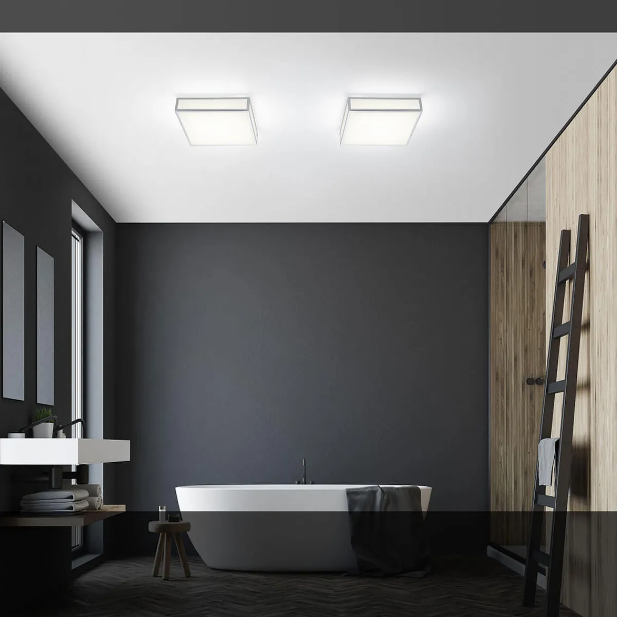 Zelo LED Deckenleuchte, eckig Flur|Badezimmer