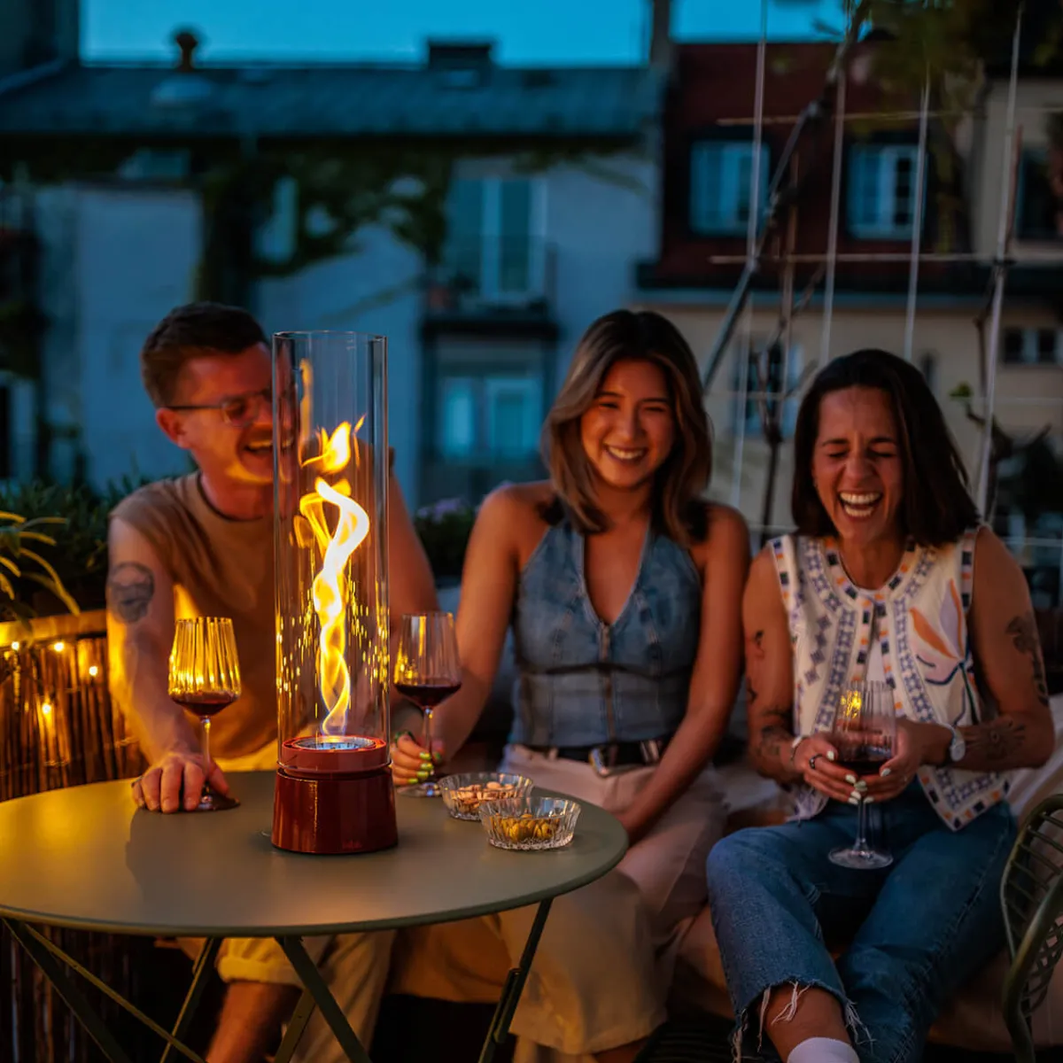 New Spin air 1200 Tischfeuer & Windlicht, inkl. Bioethanol Flüssig-Brennstoff Weihnachtsbeleuchtung|Kerzen & Windlichter