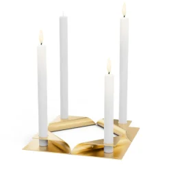 New Square Candle Kerzenhalter, 4er-Set Weihnachtsbeleuchtung|Kerzen & Windlichter