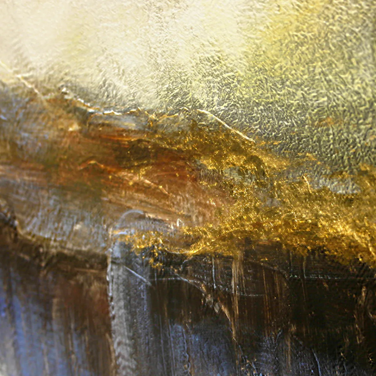 Outlet Gemälde Abstrakt in Gold und Blau, 120 x 90 cm Bilder|Flur