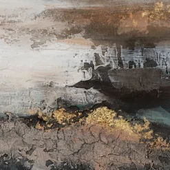 Gemälde Abstrakt in Braun, Schwarz und Gold II, 90 x 120 cm Bilder|Flur